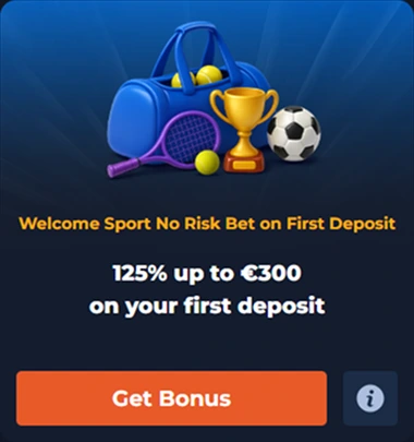 Sport no risk bet 125 procent tot 300 euro